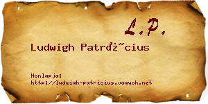 Ludwigh Patrícius névjegykártya